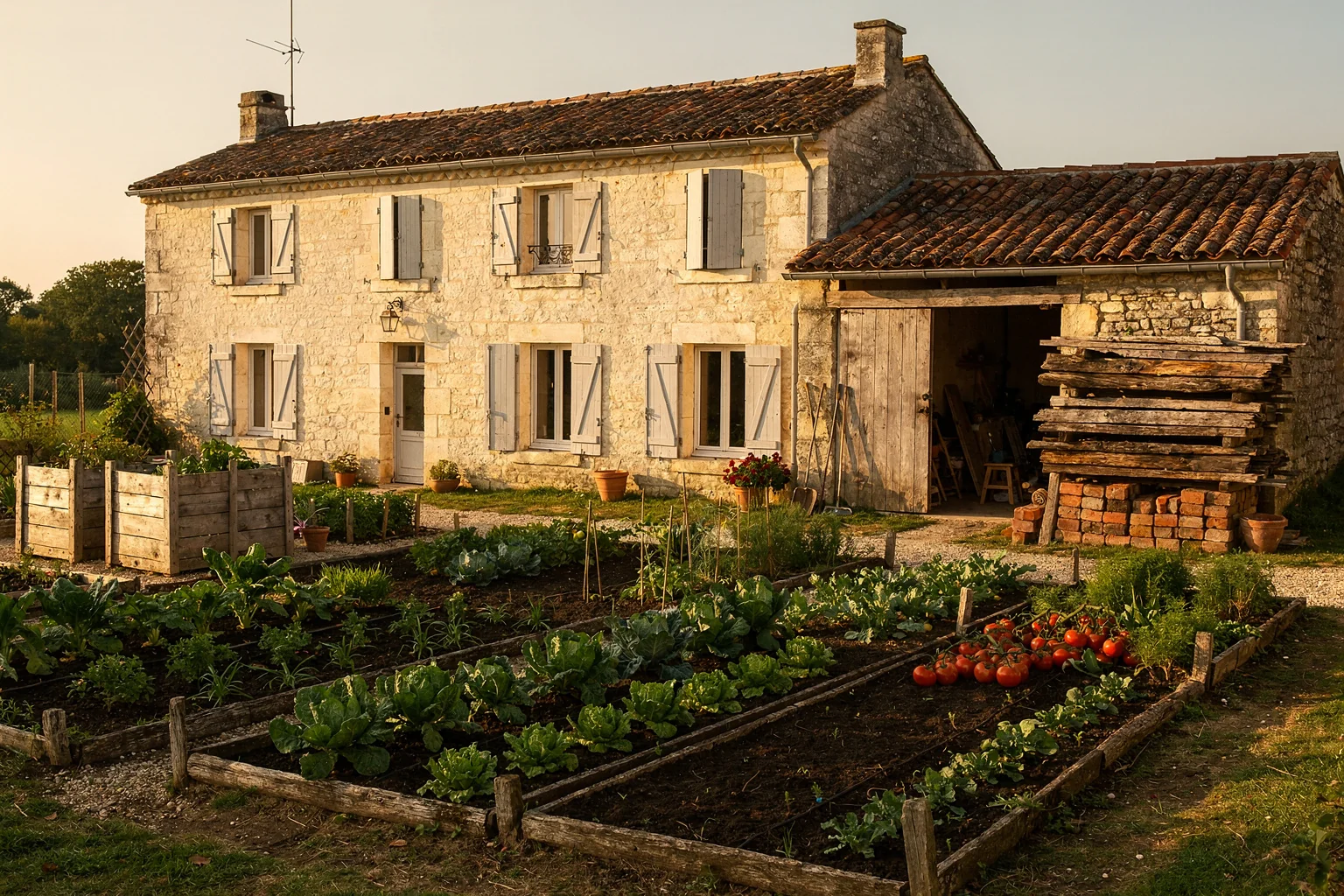 Villa contemporaine au crépuscule
